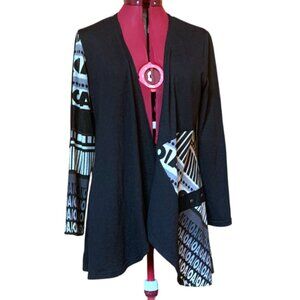 MARIE CLAIRE - Black and Red Women's Sweater - Medium